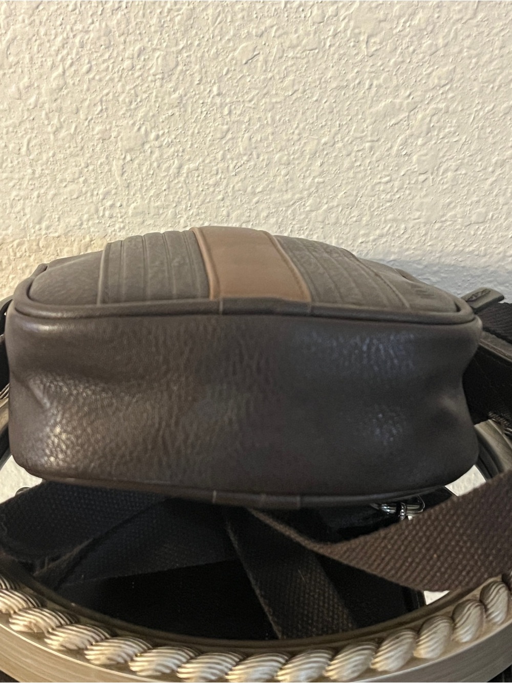 Ted Baker Black and Brown Vertical Panel Crossbody Bag - Picture 7 of 11